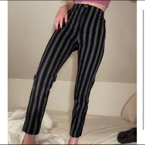 Brandy Melville John Galt Black/Gray Striped Pants